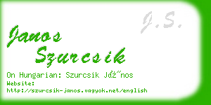 janos szurcsik business card